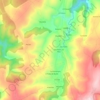 Llancela topographic map, elevation, terrain