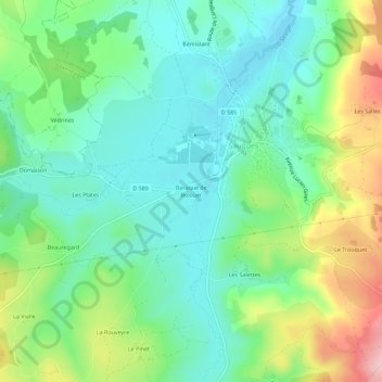 Baraque de Boissier topographic map, elevation, terrain