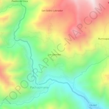 Los Gentiles topographic map, elevation, terrain
