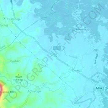 Tina topographic map, elevation, terrain