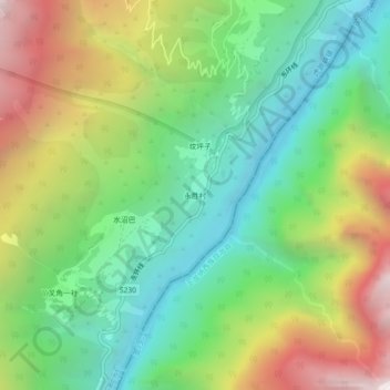 永胜村 topographic map, elevation, terrain
