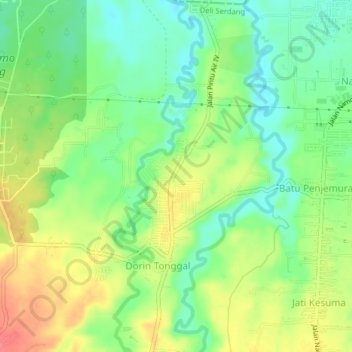 Jati Kesuma topographic map, elevation, terrain