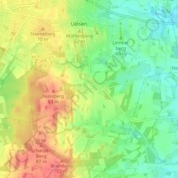 Höcklenkamp topographic map, elevation, terrain
