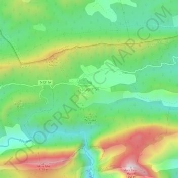 Sallagriffon topographic map, elevation, terrain