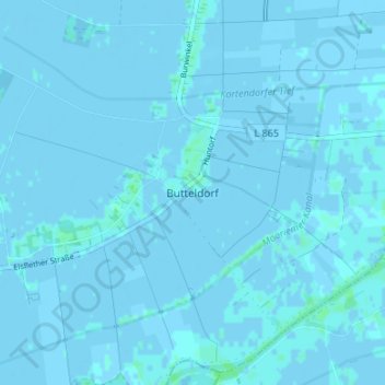 Butteldorf topographic map, elevation, terrain
