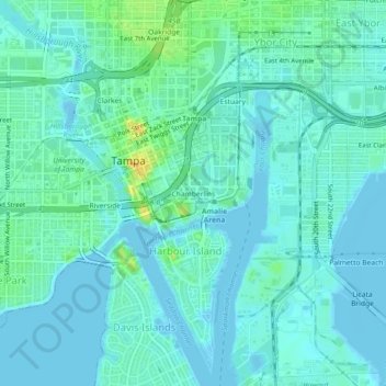 Chamberlins topographic map, elevation, terrain