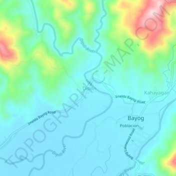 Dipili topographic map, elevation, terrain