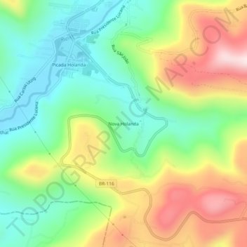 Nova Holanda topographic map, elevation, terrain