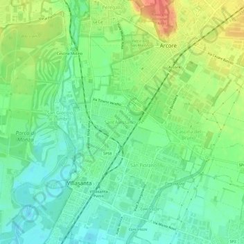 Sant'Alessandro topographic map, elevation, terrain
