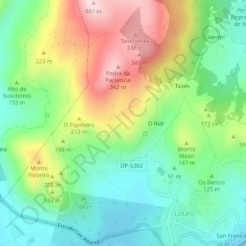 Naraio topographic map, elevation, terrain