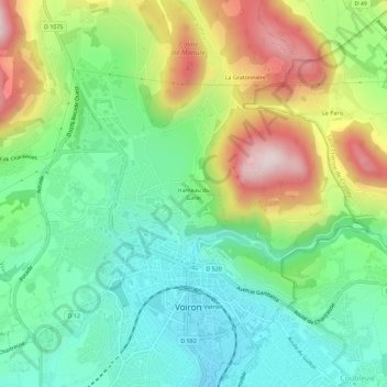 Hameau du Garat topographic map, elevation, terrain