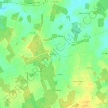 Le Mineroy topographic map, elevation, terrain