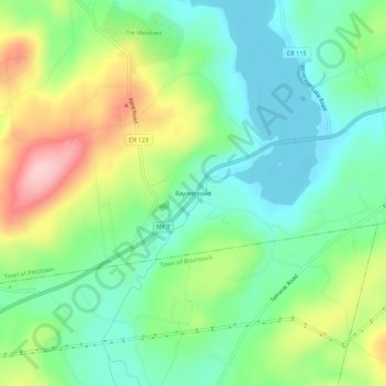 Raymertown topographic map, elevation, terrain