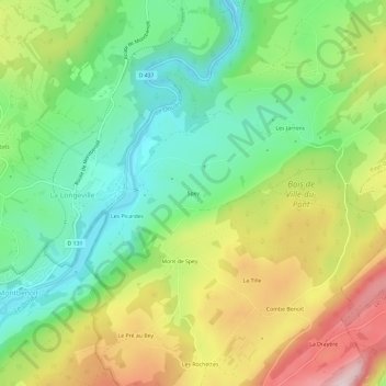 Spey topographic map, elevation, terrain