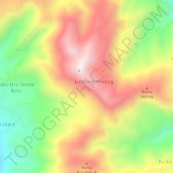 Lempo Poton topographic map, elevation, terrain