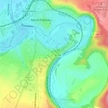 Serrière topographic map, elevation, terrain