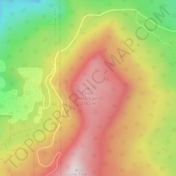 Cedar Mountain topographic map, elevation, terrain