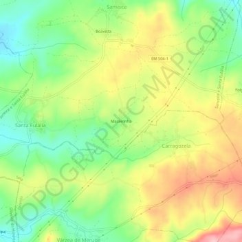 Maceirinha topographic map, elevation, terrain