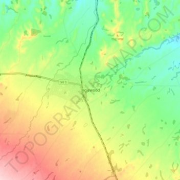 Inglewood topographic map, elevation, terrain