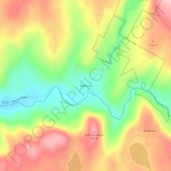 Debruce topographic map, elevation, terrain