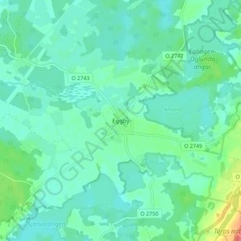 Eggby topographic map, elevation, terrain