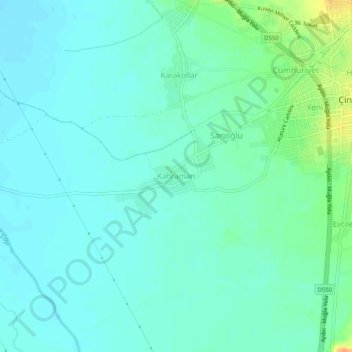 Kahraman topographic map, elevation, terrain