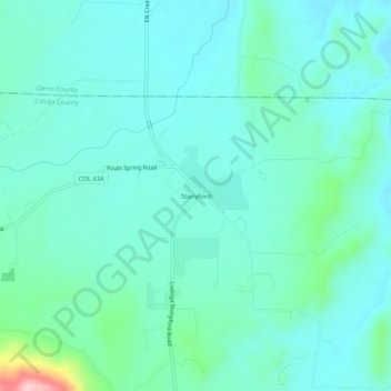 Stonyford topographic map, elevation, terrain