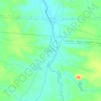 Caracará topographic map, elevation, terrain