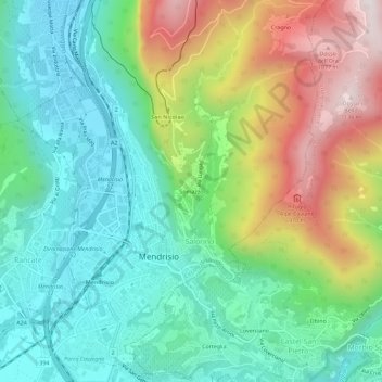 Somazzo topographic map, elevation, terrain
