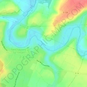 Entre eux gués topographic map, elevation, terrain