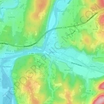 Le Pelan topographic map, elevation, terrain