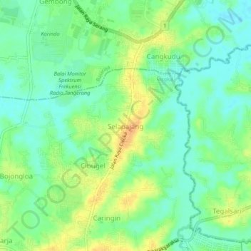 Selapajang topographic map, elevation, terrain