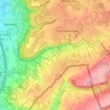 Moerslag topographic map, elevation, terrain