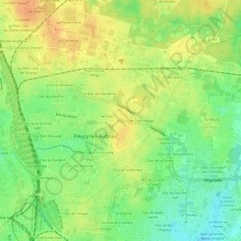 Clos des Fosses topographic map, elevation, terrain
