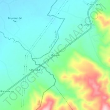 Muyapá topographic map, elevation, terrain