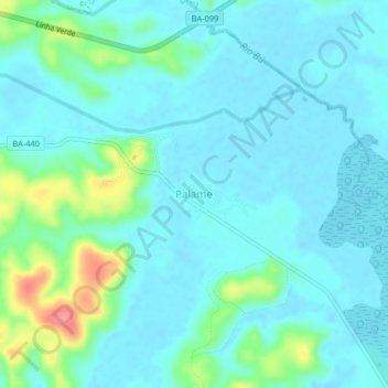 Palame topographic map, elevation, terrain