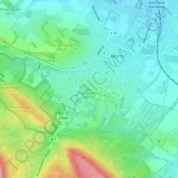 Püngelsberg topographic map, elevation, terrain