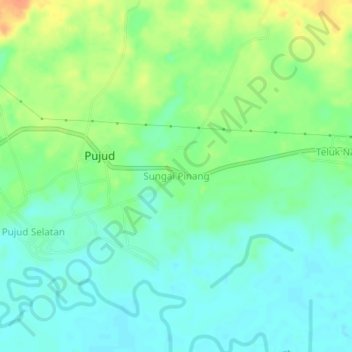 Sungai Pinang topographic map, elevation, terrain