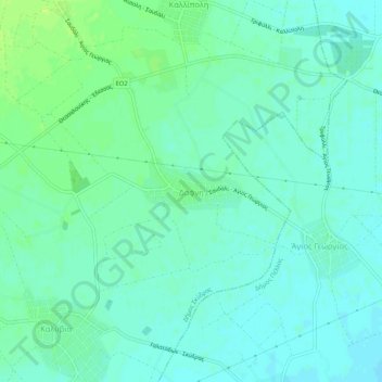 Δάφνη topographic map, elevation, terrain