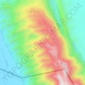 Jabal Hafeet topographic map, elevation, terrain