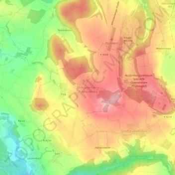 Aftholderberg topographic map, elevation, terrain