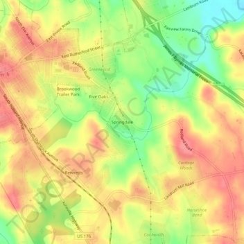 Springdale topographic map, elevation, terrain