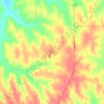 Linden topographic map, elevation, terrain