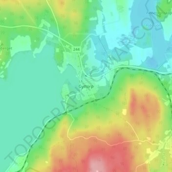 Gyttorp topographic map, elevation, terrain