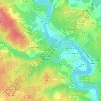 Le Marquizeau topographic map, elevation, terrain