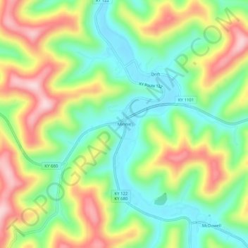 Minnie topographic map, elevation, terrain