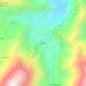 Pilcos topographic map, elevation, terrain
