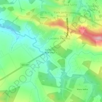 Condominio Bom Jesus II topographic map, elevation, terrain