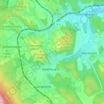 Hohenbreden topographic map, elevation, terrain