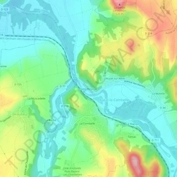 Saut du Loup topographic map, elevation, terrain